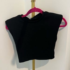 Zara crop top with padded shoulders M